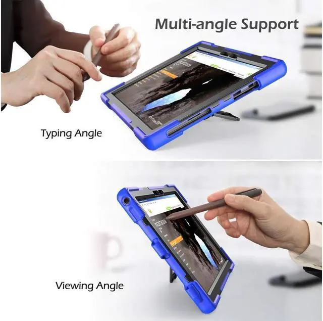 Alt view image 3 of 7 - BONAEVER For Microsoft Surface Pro 7 Plus / Pro 7 / Pro 6 / Pro 5 / Pro 2017 / Pro 4 / Pro LTE Case Protective Shockproof Cover with Pen Holder Hand Strap Rotating Stand and Shoulder Strap