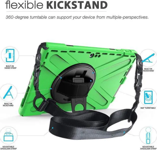 Alt view image 2 of 7 - BONAEVER For Microsoft Surface Pro 7 Plus / Pro 7 / Pro 6 / Pro 5 / Pro 2017 / Pro 4 / Pro LTE Case Protective Shockproof Cover with Pen Holder Hand Strap Rotating Stand and Shoulder Strap