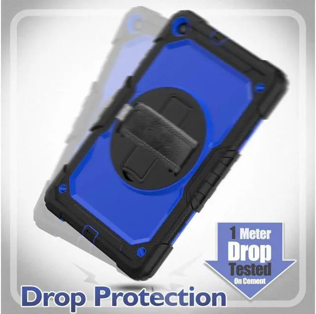 Alt view image 6 of 7 - BONAEVER For Samsung Galaxy Tab A 10.1 2019 Case T510 T515 Cover Three Layer Hybrid Drop Protection Case with 360 Rotating Stand / Hand Strap & Stylus Pencil Holder for Samsung Galaxy Tab A 10.1 inch