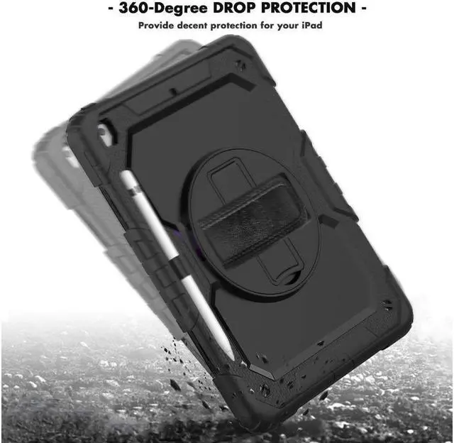 Alt view image 7 of 7 - BONAEVER New iPad 10.2 2019 Case [Built-in Screen Protector] 3 Layer Shockproof Rugged Protective Cover with H Shoulder Straps for iPad 7th Generation 2019 Case 10.2 inch