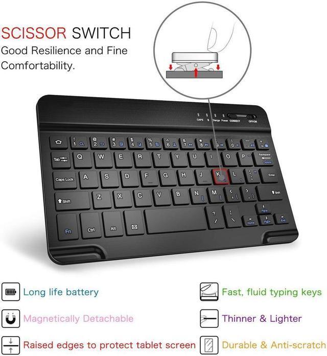 Alt view image 6 of 7 - BONAEVER Keyboard Case for Samsung Galaxy Tab A 8.0 inch 2019 with S Pen Hoder Model SM-P200 Wi-Fi / SM-P205 LTE Slim Shell Stand Cover with Backlit Wireless Bluetooth Keyboard