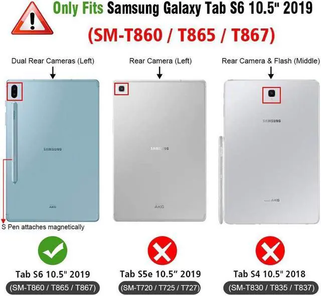 Alt view image 2 of 7 - BONAEVER For Samsung Galaxy Tab S6 Case [Support S Pen Wireless Charging] Hybrid Shockproof Case with Pen Holder H Strap / Shoulder Strap / Standand for Galaxy Tab S6 10.5 2019 SM-T860 / T865 / T867