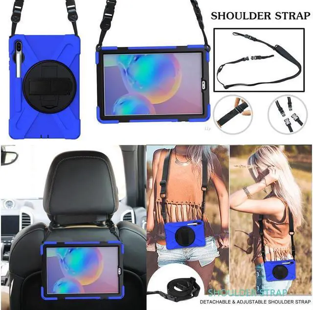 Alt view image 5 of 7 - BONAEVER For Samsung Galaxy Tab S6 Case [Support S Pen Wireless Charging] Hybrid Shockproof Case with Pen Holder H Strap / Shoulder Strap / Standand for Galaxy Tab S6 10.5 2019 SM-T860 / T865 / T867