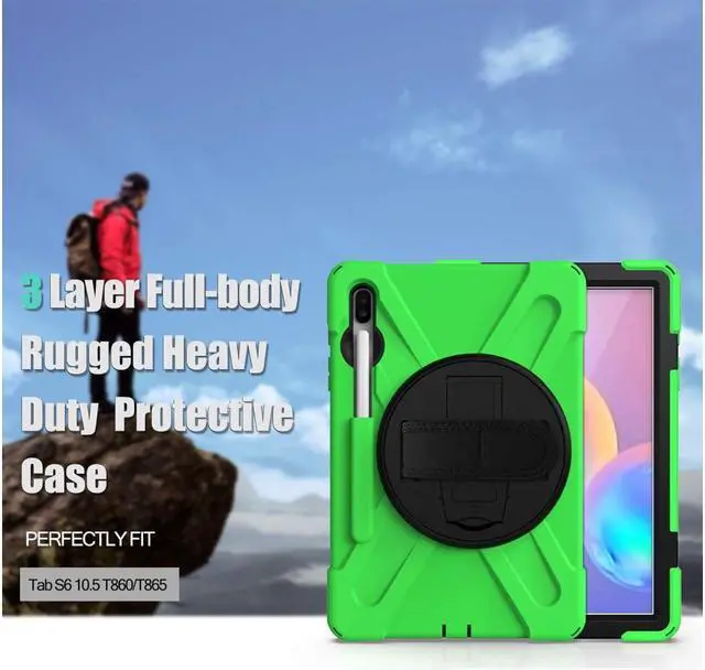Alt view image 7 of 7 - BONAEVER For Samsung Galaxy Tab S6 Case [Support S Pen Wireless Charging] Hybrid Shockproof Case with Pen Holder H Strap / Shoulder Strap / Standand for Galaxy Tab S6 10.5 2019 SM-T860 / T865 / T867
