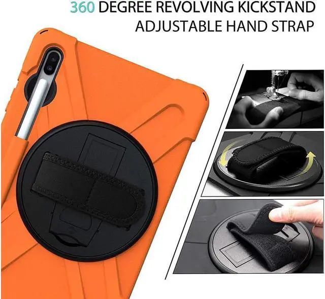 Alt view image 2 of 7 - BONAEVER For Samsung Galaxy Tab S6 Case [Support S Pen Wireless Charging] Hybrid Shockproof Case with Pen Holder H Strap / Shoulder Strap / Standand for Galaxy Tab S6 10.5 2019 SM-T860 / T865 / T867
