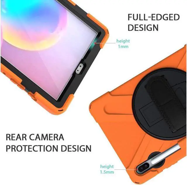 Alt view image 4 of 7 - BONAEVER For Samsung Galaxy Tab S6 Case [Support S Pen Wireless Charging] Hybrid Shockproof Case with Pen Holder H Strap / Shoulder Strap / Standand for Galaxy Tab S6 10.5 2019 SM-T860 / T865 / T867