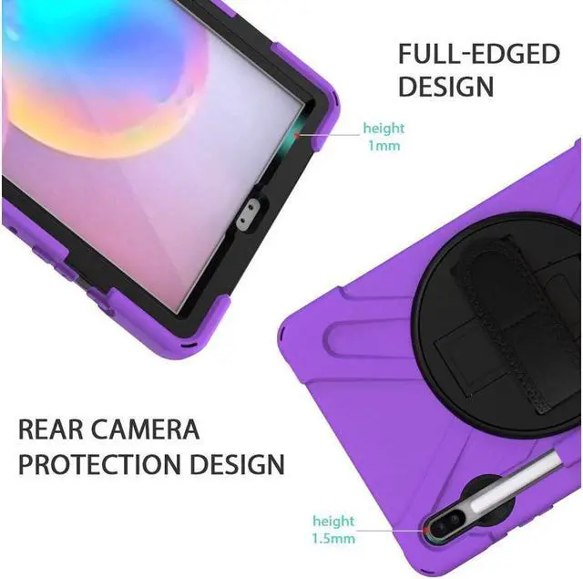 Alt view image 4 of 7 - BONAEVER For Samsung Galaxy Tab S6 Case [Support S Pen Wireless Charging] Hybrid Shockproof Case with Pen Holder H Strap / Shoulder Strap / Standand for Galaxy Tab S6 10.5 2019 SM-T860 / T865 / T867