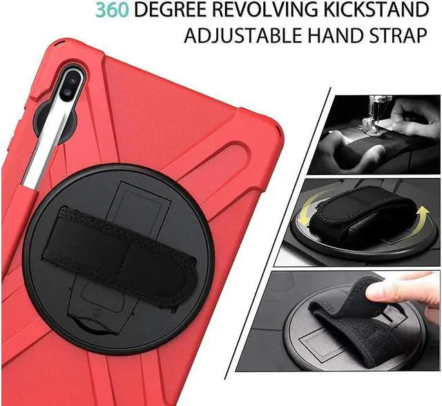 Alt view image 5 of 7 - BONAEVER For Samsung Galaxy Tab S6 Case [Support S Pen Wireless Charging] Hybrid Shockproof Case with Pen Holder H Strap / Shoulder Strap / Standand for Galaxy Tab S6 10.5 2019 SM-T860 / T865 / T867