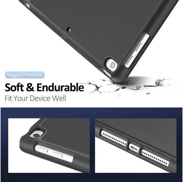 Alt view image 2 of 7 - BONAEVER For iPad 10.2 2021 2020 2019 Case Slim Smart Case Cover for iPad 7th 8th 9th Generation 10.2 inch with Pencil Holder Auto Sleep Wake Smart Stand Soft TPU Protective Back Cover