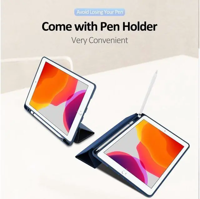 Alt view image 5 of 7 - BONAEVER For iPad 10.2 2021 2020 2019 Case Slim Smart Case Cover for iPad 7th 8th 9th Generation 10.2 inch with Pencil Holder Auto Sleep Wake Smart Stand Soft TPU Protective Back Cover