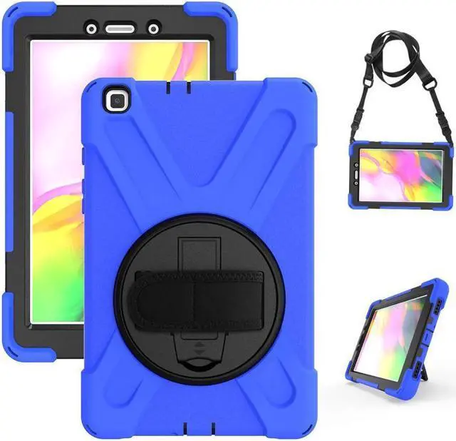 Main image of BONAEVER For Galaxy Tab A 8.0 2019 Case Model SM-T290 SM-T295 Shockproof Protective Case Cover with 360 Rotating Stand and Strap Shoulder Strap for Samsung Galaxy Tab A 8.0 2019 Without S Pen