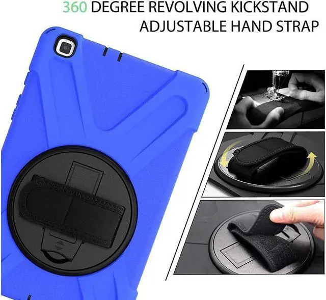 Alt view image 4 of 7 - BONAEVER For Galaxy Tab A 8.0 2019 Case Model SM-T290 SM-T295 Shockproof Protective Case Cover with 360 Rotating Stand and Strap Shoulder Strap for Samsung Galaxy Tab A 8.0 2019 Without S Pen