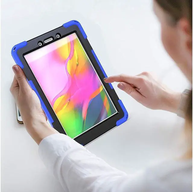 Alt view image 7 of 7 - BONAEVER For Galaxy Tab A 8.0 2019 Case Model SM-T290 SM-T295 Shockproof Protective Case Cover with 360 Rotating Stand and Strap Shoulder Strap for Samsung Galaxy Tab A 8.0 2019 Without S Pen