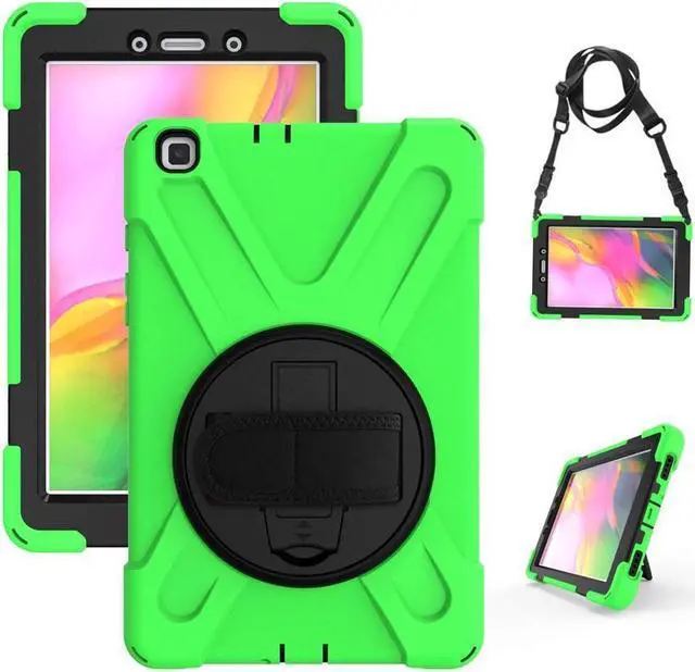 Main image of BONAEVER For Galaxy Tab A 8.0 2019 Case Model SM-T290 SM-T295 Shockproof Protective Case Cover with 360 Rotating Stand and Strap Shoulder Strap for Samsung Galaxy Tab A 8.0 2019 Without S Pen