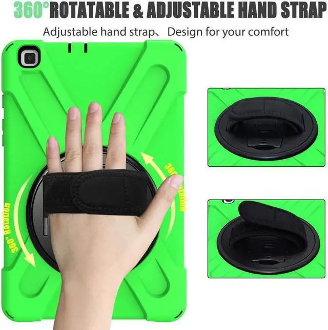 Alt view image 2 of 7 - BONAEVER For Galaxy Tab A 8.0 2019 Case Model SM-T290 SM-T295 Shockproof Protective Case Cover with 360 Rotating Stand and Strap Shoulder Strap for Samsung Galaxy Tab A 8.0 2019 Without S Pen