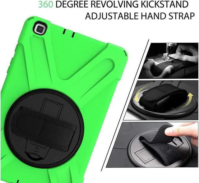 Alt view image 4 of 7 - BONAEVER For Galaxy Tab A 8.0 2019 Case Model SM-T290 SM-T295 Shockproof Protective Case Cover with 360 Rotating Stand and Strap Shoulder Strap for Samsung Galaxy Tab A 8.0 2019 Without S Pen