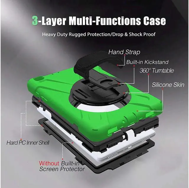 Alt view image 5 of 7 - BONAEVER For Galaxy Tab A 8.0 2019 Case Model SM-T290 SM-T295 Shockproof Protective Case Cover with 360 Rotating Stand and Strap Shoulder Strap for Samsung Galaxy Tab A 8.0 2019 Without S Pen