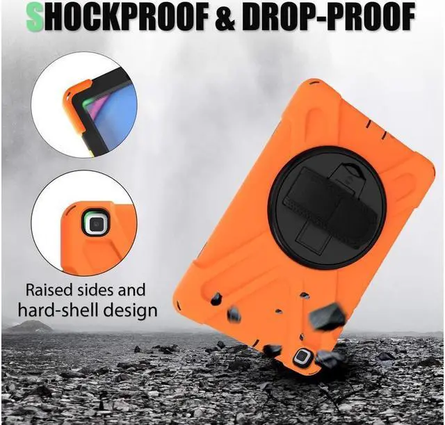 Alt view image 2 of 7 - BONAEVER For Galaxy Tab A 8.0 2019 Case Model SM-T290 SM-T295 Shockproof Protective Case Cover with 360 Rotating Stand and Strap Shoulder Strap for Samsung Galaxy Tab A 8.0 2019 Without S Pen