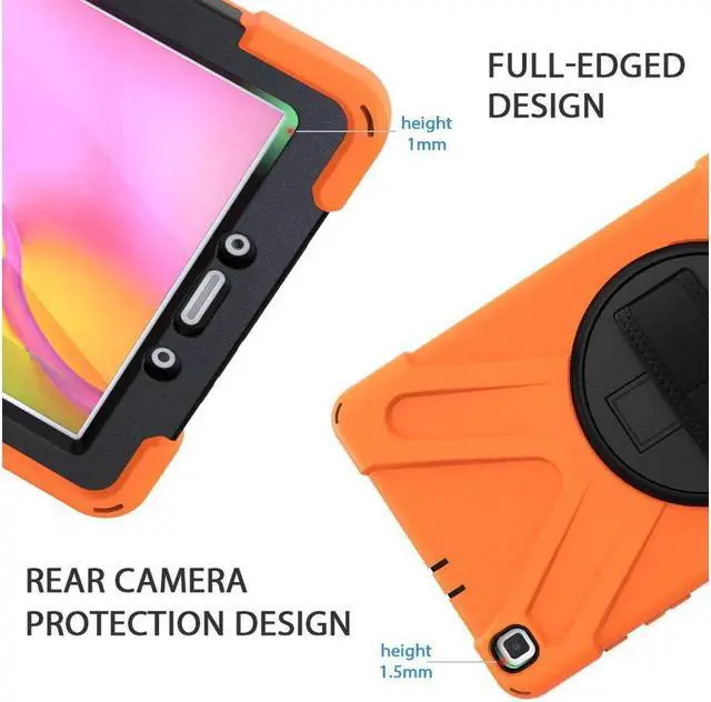 Alt view image 3 of 7 - BONAEVER For Galaxy Tab A 8.0 2019 Case Model SM-T290 SM-T295 Shockproof Protective Case Cover with 360 Rotating Stand and Strap Shoulder Strap for Samsung Galaxy Tab A 8.0 2019 Without S Pen