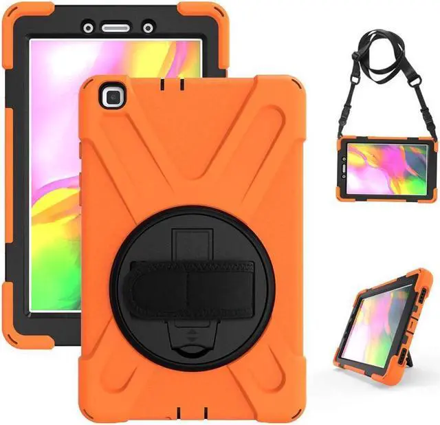 Main image of BONAEVER For Galaxy Tab A 8.0 2019 Case Model SM-T290 SM-T295 Shockproof Protective Case Cover with 360 Rotating Stand and Strap Shoulder Strap for Samsung Galaxy Tab A 8.0 2019 Without S Pen