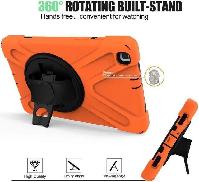 Alt view image 4 of 7 - BONAEVER For Galaxy Tab A 8.0 2019 Case Model SM-T290 SM-T295 Shockproof Protective Case Cover with 360 Rotating Stand and Strap Shoulder Strap for Samsung Galaxy Tab A 8.0 2019 Without S Pen