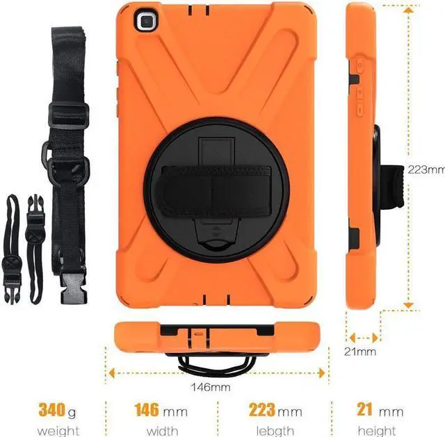 Alt view image 6 of 7 - BONAEVER For Galaxy Tab A 8.0 2019 Case Model SM-T290 SM-T295 Shockproof Protective Case Cover with 360 Rotating Stand and Strap Shoulder Strap for Samsung Galaxy Tab A 8.0 2019 Without S Pen