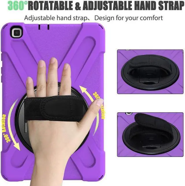 Alt view image 2 of 7 - BONAEVER For Galaxy Tab A 8.0 2019 Case Model SM-T290 SM-T295 Shockproof Protective Case Cover with 360 Rotating Stand and Strap Shoulder Strap for Samsung Galaxy Tab A 8.0 2019 Without S Pen