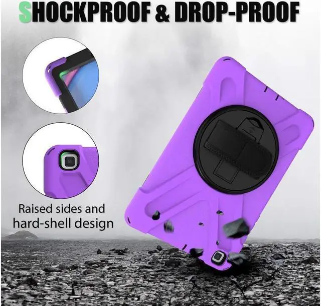 Alt view image 4 of 7 - BONAEVER For Galaxy Tab A 8.0 2019 Case Model SM-T290 SM-T295 Shockproof Protective Case Cover with 360 Rotating Stand and Strap Shoulder Strap for Samsung Galaxy Tab A 8.0 2019 Without S Pen