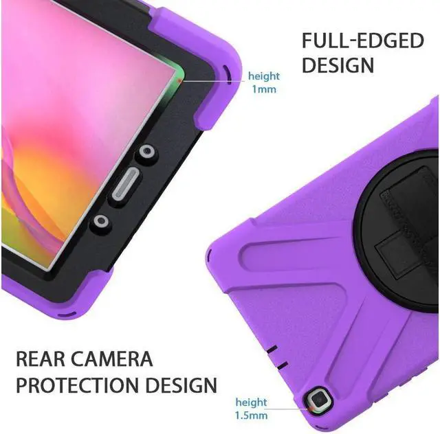 Alt view image 6 of 7 - BONAEVER For Galaxy Tab A 8.0 2019 Case Model SM-T290 SM-T295 Shockproof Protective Case Cover with 360 Rotating Stand and Strap Shoulder Strap for Samsung Galaxy Tab A 8.0 2019 Without S Pen