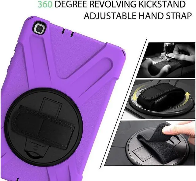 Alt view image 5 of 7 - BONAEVER For Galaxy Tab A 8.0 2019 Case Model SM-T290 SM-T295 Shockproof Protective Case Cover with 360 Rotating Stand and Strap Shoulder Strap for Samsung Galaxy Tab A 8.0 2019 Without S Pen