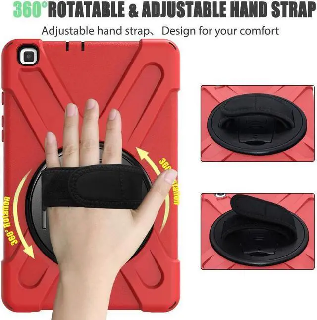 Alt view image 2 of 7 - BONAEVER For Galaxy Tab A 8.0 2019 Case Model SM-T290 SM-T295 Shockproof Protective Case Cover with 360 Rotating Stand and Strap Shoulder Strap for Samsung Galaxy Tab A 8.0 2019 Without S Pen