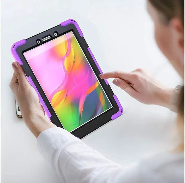 Alt view image 7 of 7 - BONAEVER For Galaxy Tab A 8.0 2019 Case Model SM-T290 SM-T295 Shockproof Protective Case Cover with 360 Rotating Stand and Strap Shoulder Strap for Samsung Galaxy Tab A 8.0 2019 Without S Pen