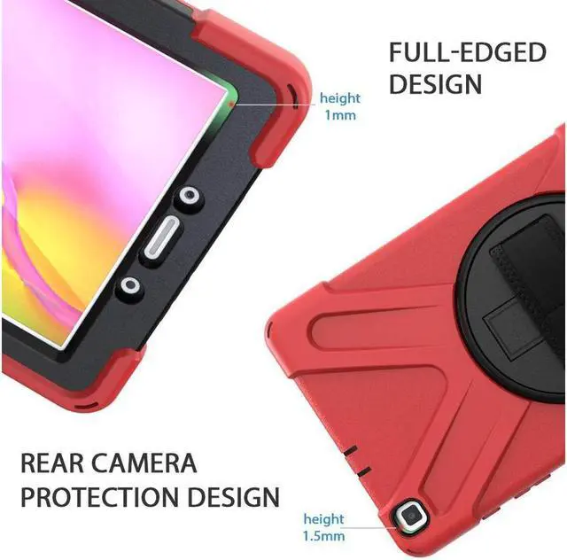 Alt view image 6 of 7 - BONAEVER For Galaxy Tab A 8.0 2019 Case Model SM-T290 SM-T295 Shockproof Protective Case Cover with 360 Rotating Stand and Strap Shoulder Strap for Samsung Galaxy Tab A 8.0 2019 Without S Pen