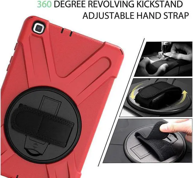 Alt view image 5 of 7 - BONAEVER For Galaxy Tab A 8.0 2019 Case Model SM-T290 SM-T295 Shockproof Protective Case Cover with 360 Rotating Stand and Strap Shoulder Strap for Samsung Galaxy Tab A 8.0 2019 Without S Pen