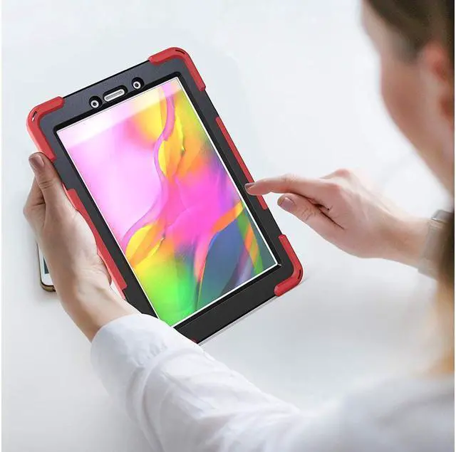Alt view image 7 of 7 - BONAEVER For Galaxy Tab A 8.0 2019 Case Model SM-T290 SM-T295 Shockproof Protective Case Cover with 360 Rotating Stand and Strap Shoulder Strap for Samsung Galaxy Tab A 8.0 2019 Without S Pen