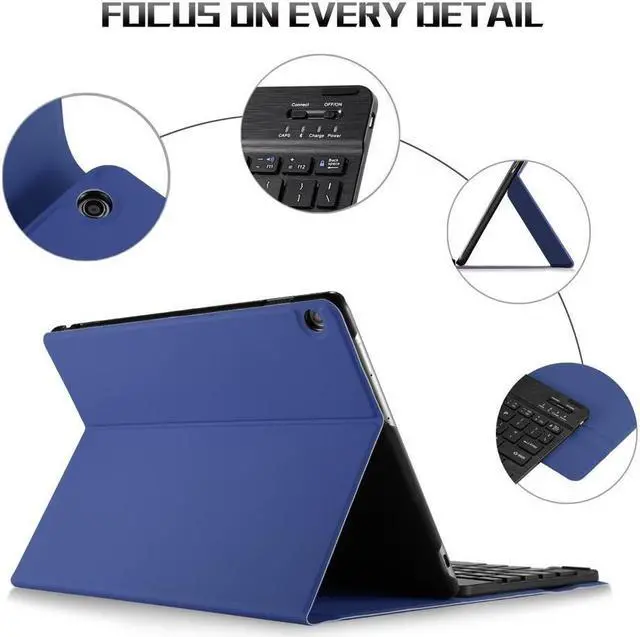 Alt view image 4 of 6 - BONAEVER Wireless Keyboard Case for Huawei MediaPad M5 Lite 10 2019 Front Prop Stand Case Cover with Keyboard for Huawei MediaPad M5 Lite 10 2019