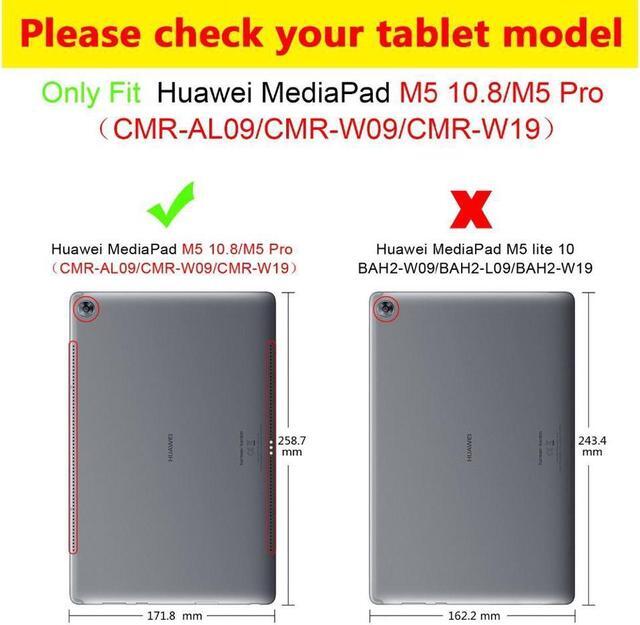 Alt view image 2 of 6 - BONAEVER Removable Wireless Bluetooth Keyboard Case for Huawei MediaPad M5 10.8 / M5 Pro 10.8 inch CRM-AL09 CRM-W09 Cover