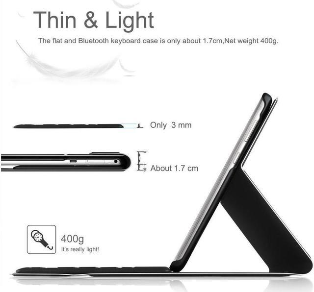 Alt view image 4 of 6 - BONAEVER Removable Wireless Bluetooth Keyboard Case for Huawei MediaPad M5 10.8 / M5 Pro 10.8 inch CRM-AL09 CRM-W09 Cover