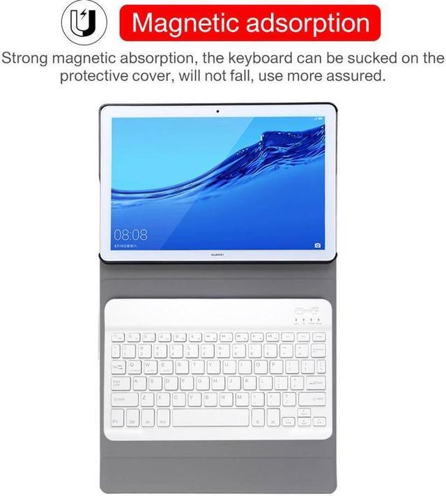 Alt view image 6 of 6 - BONAEVER Removable Wireless Bluetooth Keyboard Case for Huawei MediaPad M5 10.8 / M5 Pro 10.8 inch CRM-AL09 CRM-W09 Cover
