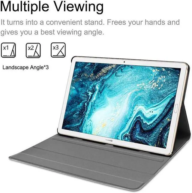 Alt view image 2 of 7 - BONAEVER Bluetooth Keyboard Case for Huawei Mediapad M6 10.8 Inch Light & Thin PU Leather Multiple Angle Viewing Cover with Magnetically Wireless Keyboard for Huawei MediaPad M6 10.8 Inch 2019