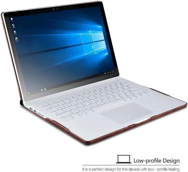 Alt view image 4 of 7 - BONAEVER urface Book Case Surface Book 2 Leather Protecive Case Crocodile Series Genuine Leather Folio Cover for 13.5 Inch Microsoft Surface Book 1 / 2 (Intel Core i7 ONLY)