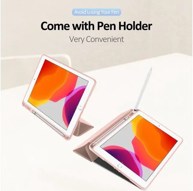 Alt view image 6 of 7 - BONAEVER For iPad 10.2 2021 2020 2019 Case Slim Smart Case Cover for iPad 7th 8th 9th Generation 10.2 inch with Pencil Holder Auto Sleep Wake Smart Stand Soft TPU Protective Back Cover