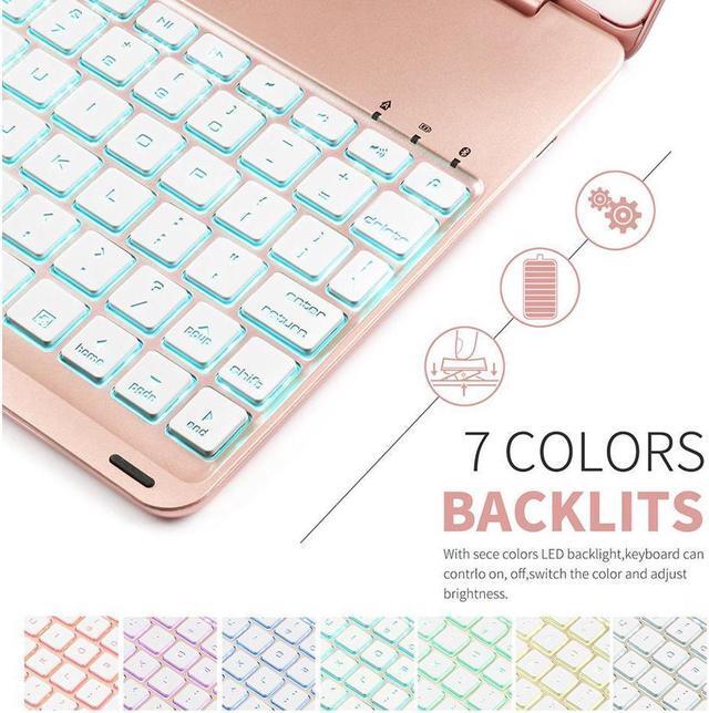 Alt view image 3 of 7 - BONAEVER For iPad Air 2019 3rd Generation 10.5" / iPad Pro 10.5" 2017 Keyboard Case Protective Smart Stand Cover with 7 Colors Backlit Wireless Bluetooth Keyboard