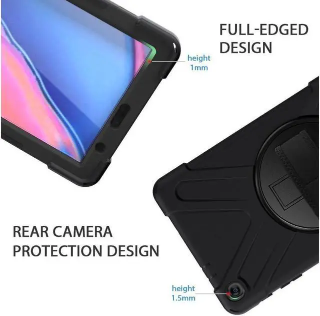 Alt view image 5 of 7 - BONAEVER For Galaxy Tab A 8.0 inch 2019 Case Model SM-T290 SM-T295 Shockproof Protective Cover with 360 Rotating Stand and & Shoulder Strap
