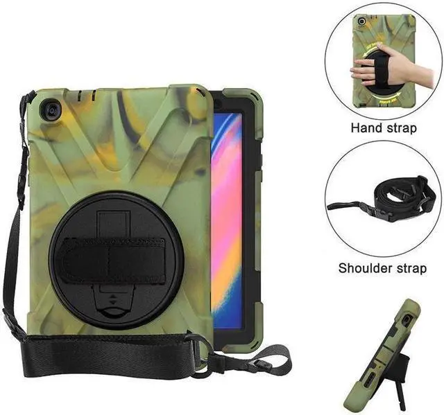 Main image of BONAEVER For Galaxy Tab A 8.0 inch 2019 Case Model SM-T290 SM-T295 Shockproof Protective Cover with 360 Rotating Stand and & Shoulder Strap