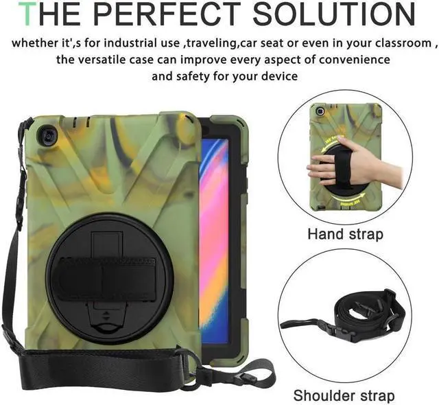 Alt view image 6 of 7 - BONAEVER For Galaxy Tab A 8.0 inch 2019 Case Model SM-T290 SM-T295 Shockproof Protective Cover with 360 Rotating Stand and & Shoulder Strap