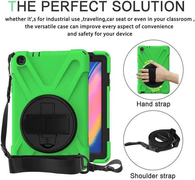 Alt view image 4 of 7 - BONAEVER For Galaxy Tab A 8.0 inch 2019 Case Model SM-T290 SM-T295 Shockproof Protective Cover with 360 Rotating Stand and & Shoulder Strap