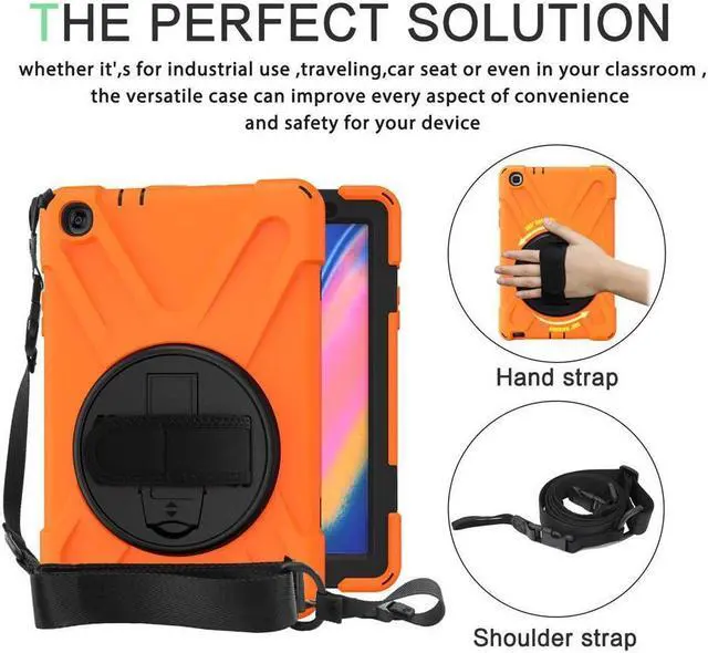 Alt view image 6 of 7 - BONAEVER For Galaxy Tab A 8.0 inch 2019 Case Model SM-T290 SM-T295 Shockproof Protective Cover with 360 Rotating Stand and & Shoulder Strap