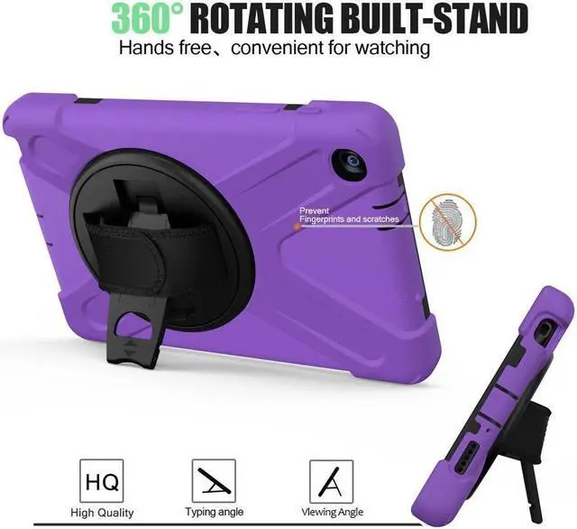 Alt view image 3 of 7 - BONAEVER For Galaxy Tab A 8.0 inch 2019 Case Model SM-T290 SM-T295 Shockproof Protective Cover with 360 Rotating Stand and & Shoulder Strap