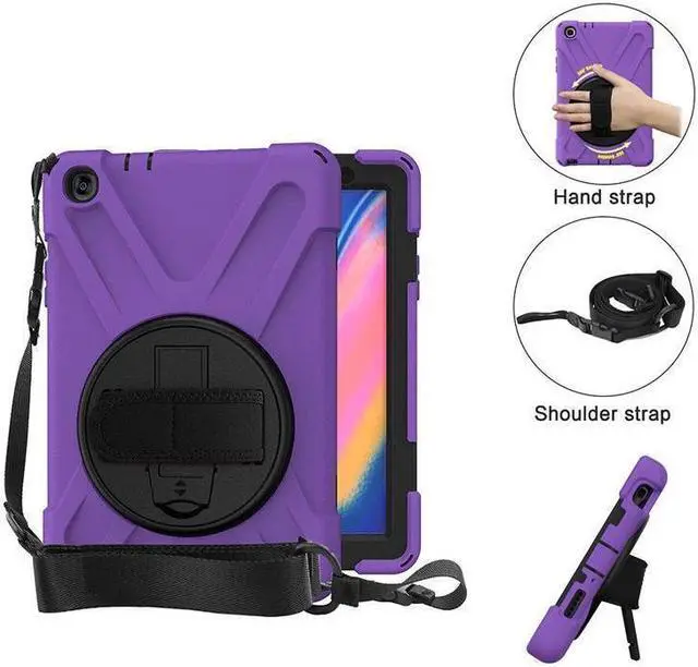 Main image of BONAEVER For Galaxy Tab A 8.0 inch 2019 Case Model SM-T290 SM-T295 Shockproof Protective Cover with 360 Rotating Stand and & Shoulder Strap